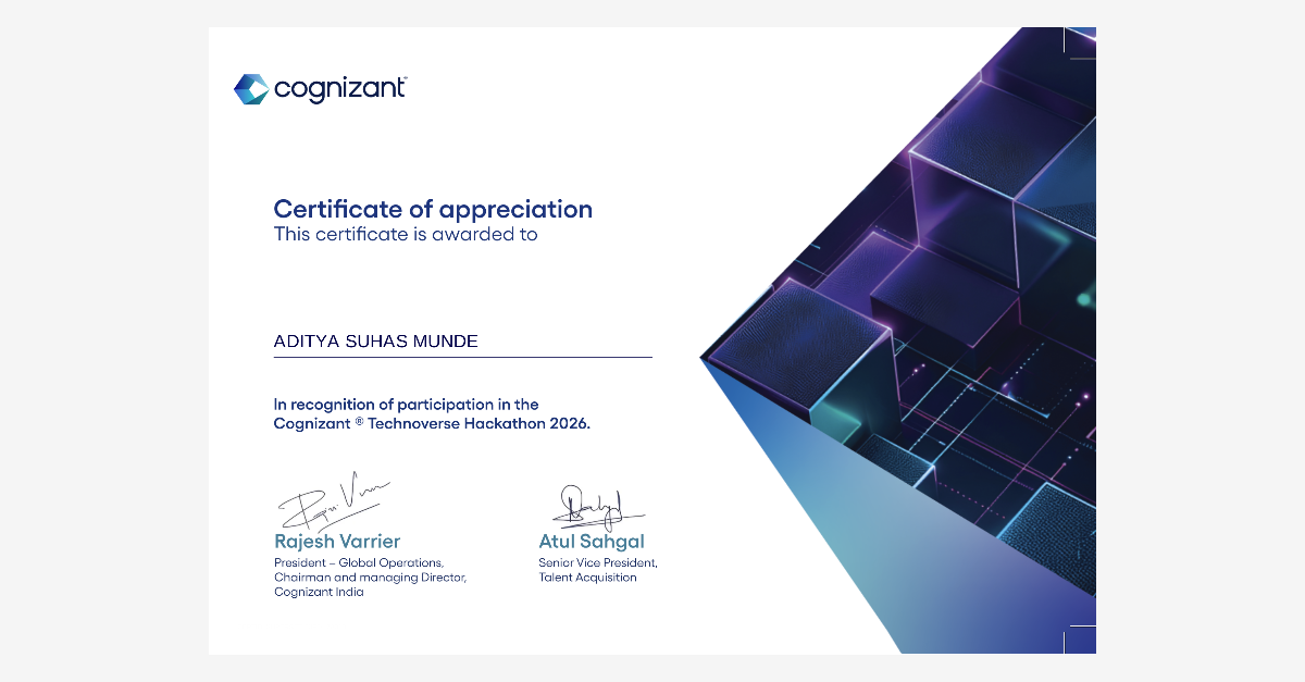 Participation Certificate — Technoverse Hackathon 2026