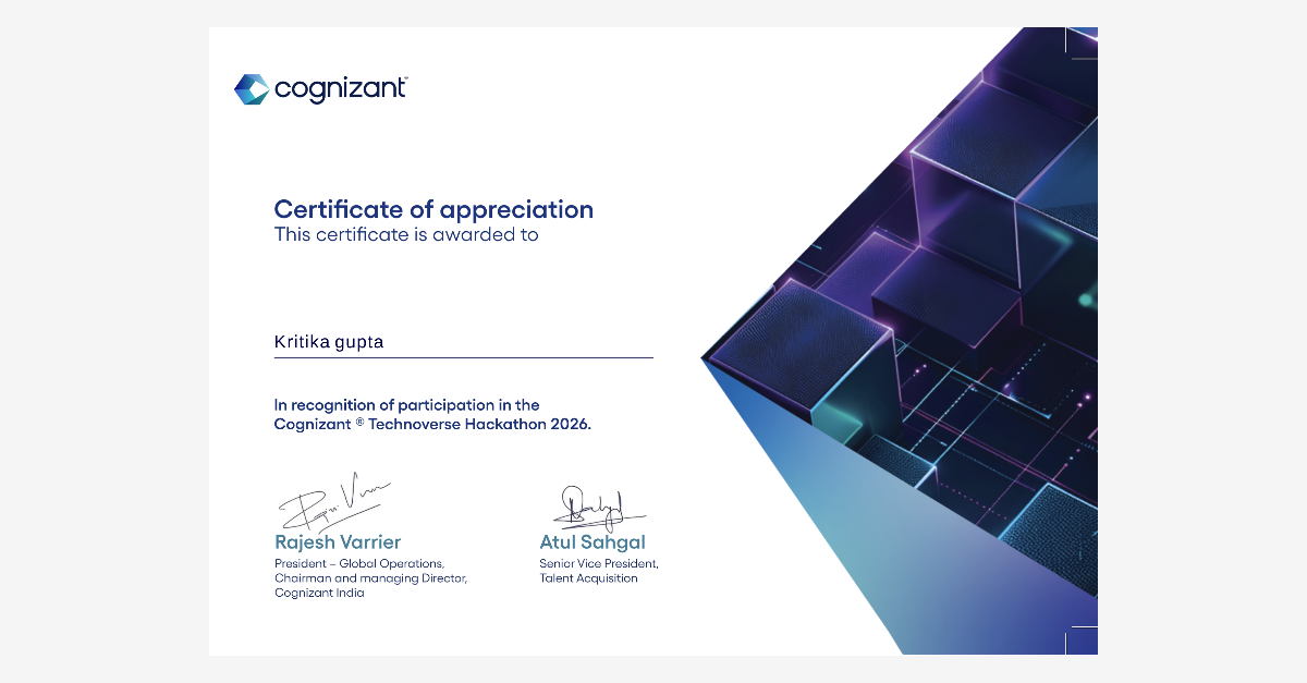 Participation Certificate — Technoverse Hackathon 2026
